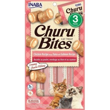 ΛΙΧΟΥΔΙΑ CHURU CAT BITES CHICKEN TUNA AND SALMON 3 X 10GR