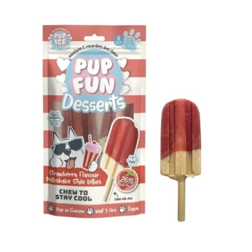Pup Fun Παγωτό με γεύση milkshake Φράουλα 60gr